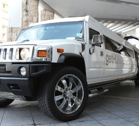 white stretched hummer