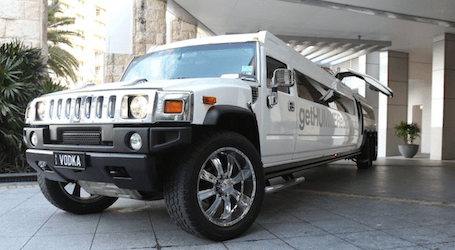 white stretched hummer